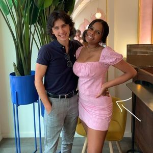 Zara Pink Gingham Mini Dress